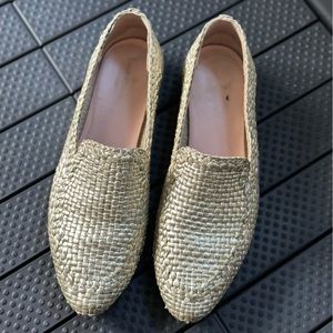 Kate Spade gold weave flats